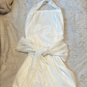 Elegant White Halter Dress